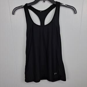 Under Armour Black Racerback Tank Top Style 1253672 No Size Tag Fitted‎ S